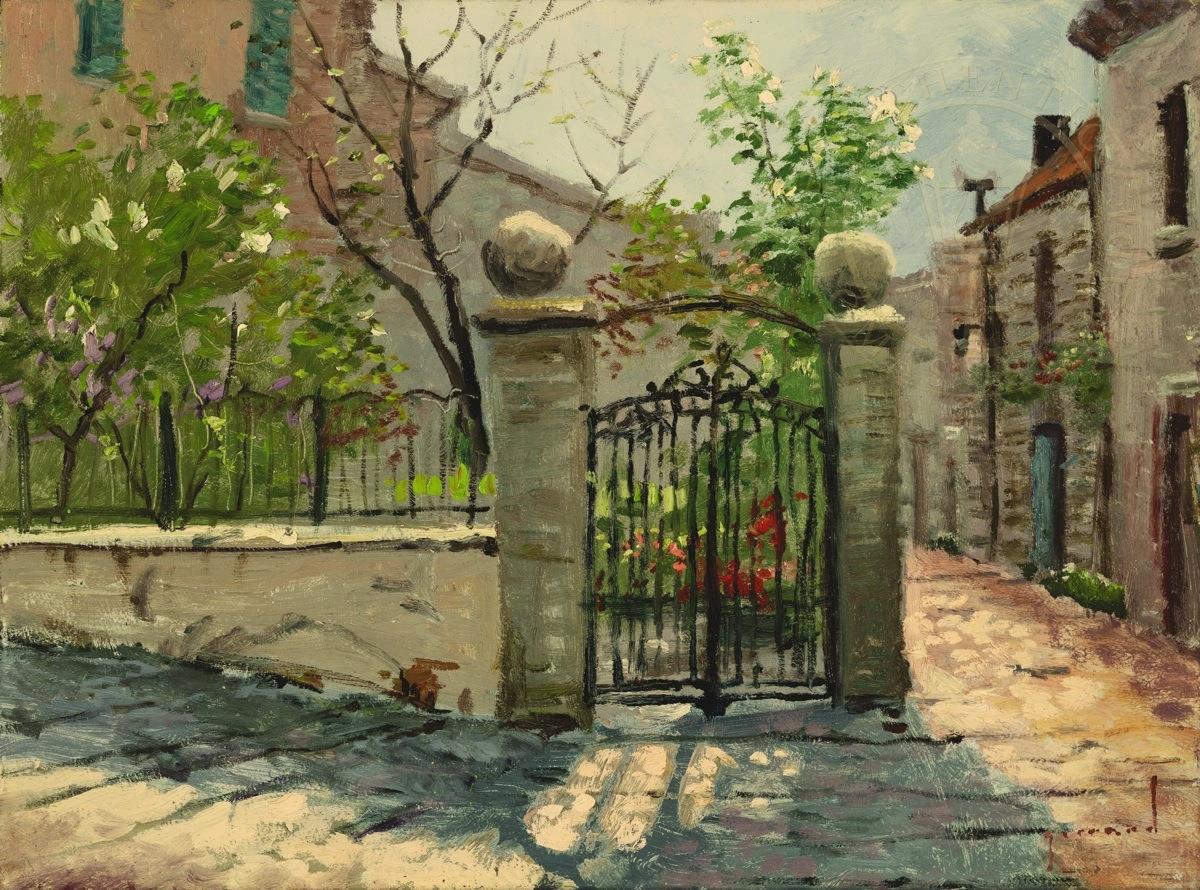 Jardin ensoleillé Robert Girrard Thomas Kinkade Peintures à l'huile